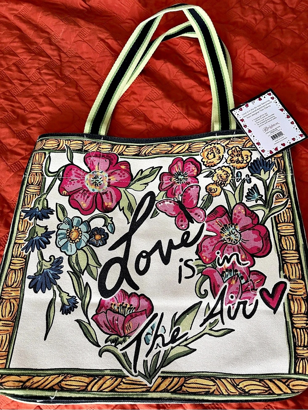 Brighton Love Is in the Air Floral Tote Multicolor & Black NWT